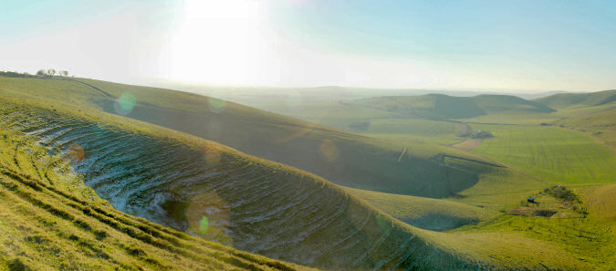 A dusting of snow (well, what's left of it) on the uplands of the North Wessex Downs.