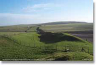 East Wansdyke running east to Tan Hill, taken in Winter 2001