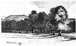 Wansdyke at Park Farm, looking towards Stantonbury Hill, 1925.