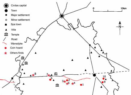 Fig. 1: A map of north Wiltshire showing sites discussed in the text. (Click on the map to enlarge).